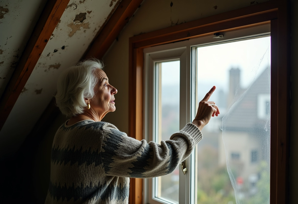 Femme âgée regardant les taches d