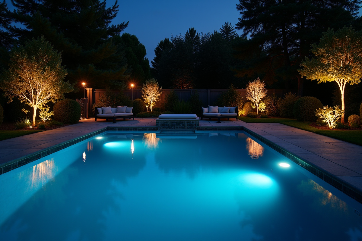 éclairage piscine