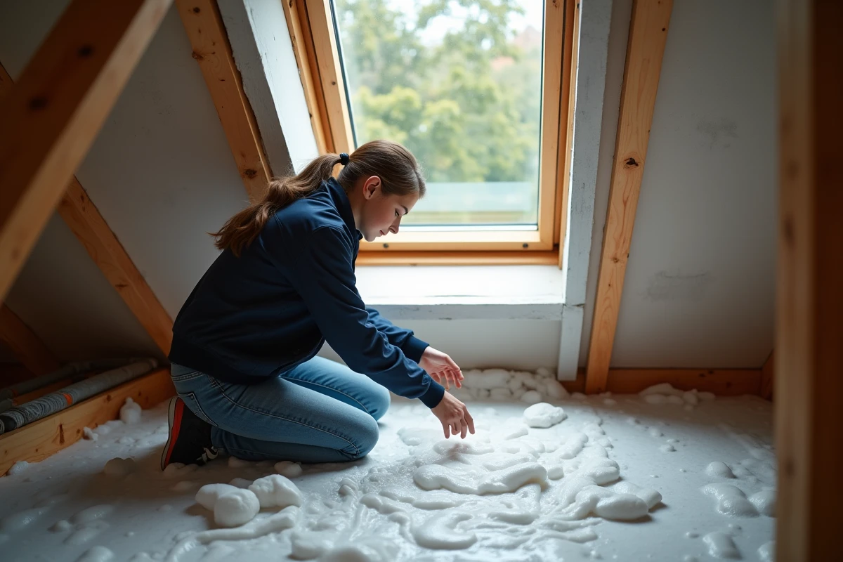Jeune femme inspectant l